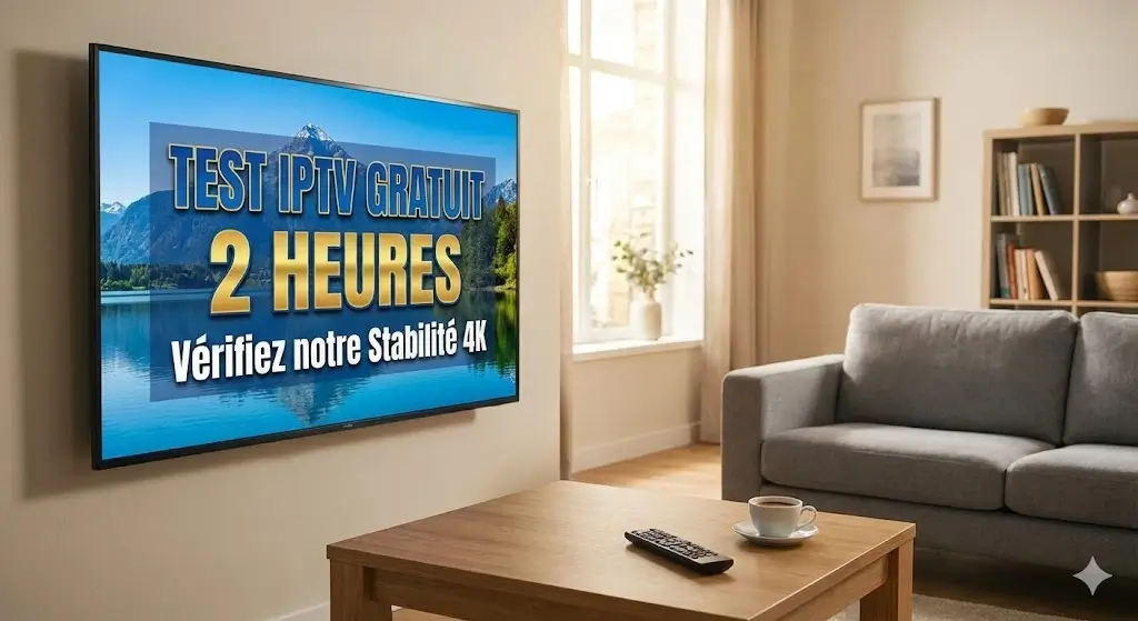 Test IPTV Gratuit 2 Heures - Vérifiez notre Stabilité 4K